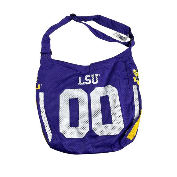 NEW NCAA LSU Tigers Jersey Tote Bag Purse or Gameday Travel Crossbody Shoulder - Picture 2 of 5